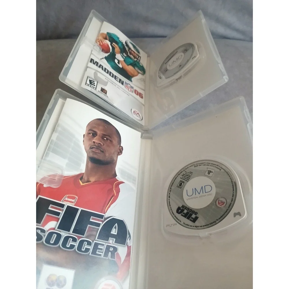 Sony PSP Game Bundle FIFA Soccer and Madden NFL 06 EA Sports UMD with Manuals